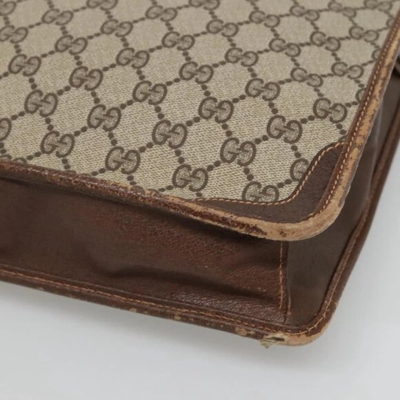 GUCCI GG Supreme Tote Bag PVC Beige Gold Auth am8712 - Picture 2 of 16